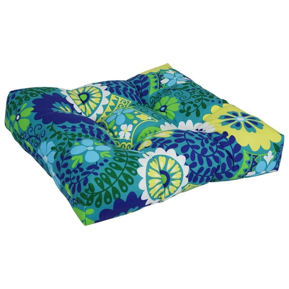 Blazing Needles Outdoor 19-inch Square Chair Cushion, 19" x 19", Luxury Azure