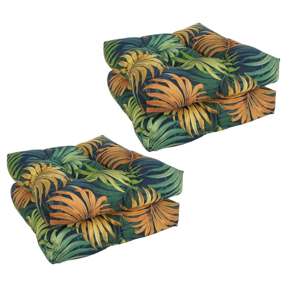 Blazing Needles Outdoor 19-inch Square Chair Cushion, 19" x 19", Laperta Monsoon