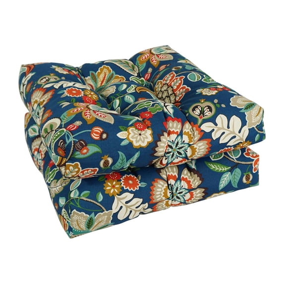 19-inch Squared Patterned Spun Polyester Tufted Dining Chair Cushions (Set of 2) 94005-2CH-REO-64