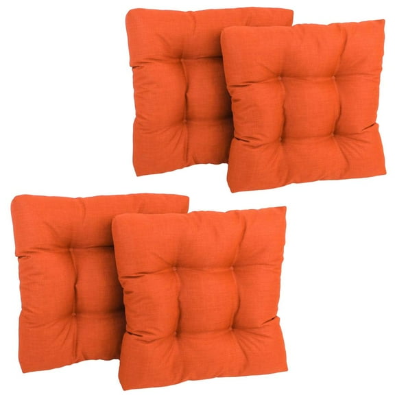 Blazing Needles 19-inch Squared Spun Polyester Tufted Dining Chair Cushion (Set of Four)