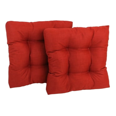 Blazing Needles 19-inch Squared Spun Polyester Tufted Dining Chair Cushion (Set of Two)