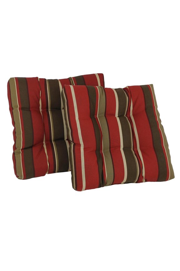 19-inch Squared Spun Polyester Tufted Dining Chair Cushion (Set of Two) - Monserrat Sangria