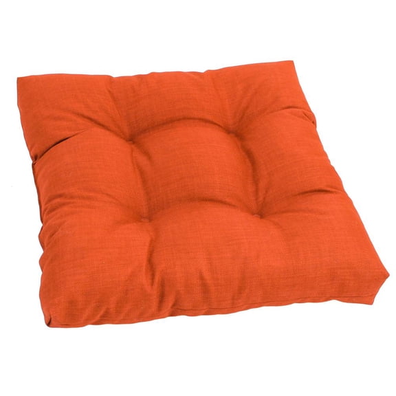 19-inch Squared Spun Polyester Tufted Dining Chair Cushion - Tangerine Dream
