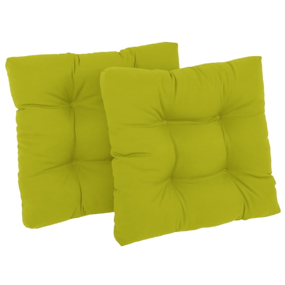 Blazing Needles 19-inch Twill Square Chair Cushion, 19" x 19", Mojito Lime 2 Count