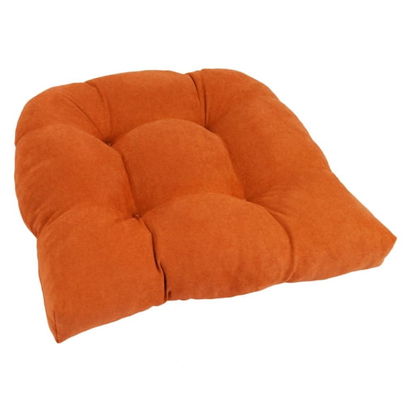 19-inch U-Shaped Micro Suede Tufted Dining Chair Cushion - Tangerine Dream