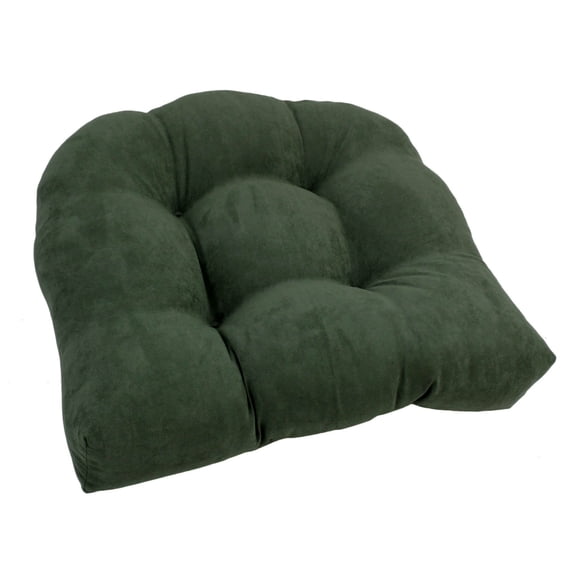 19-inch U-Shaped Micro Suede Tufted Dining Chair Cushion - Hunter Green