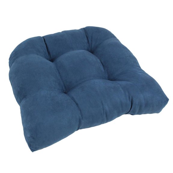 19-inch U-Shaped Micro Suede Tufted Dining Chair Cushion - Indigo