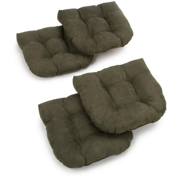 Blazing Needles 19-inch U-Shaped Micro Suede Tufted Dining Chair Cushions (Set of 4)