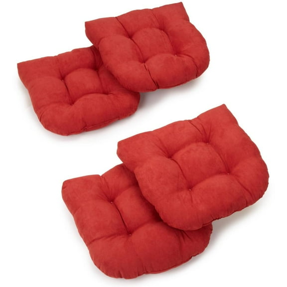 Blazing Needles 19-inch U-Shaped Micro Suede Tufted Dining Chair Cushions (Set of 4)