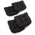 thumbnail image 1 of 19-inch U-Shaped Micro Suede Tufted Dining Chair Cushions (Set of 4) - Black, 1 of 2