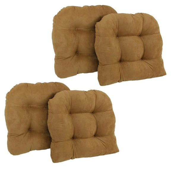 Blazing Needles 19-inch U-Shaped Micro Suede Tufted Dining Chair Cushions (Set of 4)