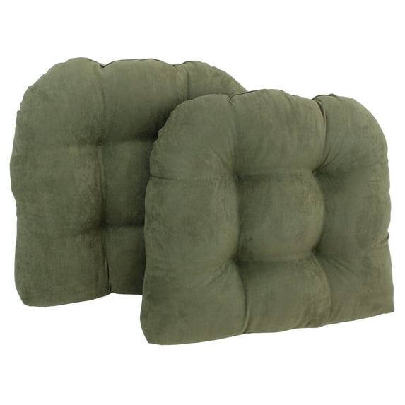 Blazing Needles 19-inch U-Shaped Microsuede Chair Cushion (Set of 2) Sage