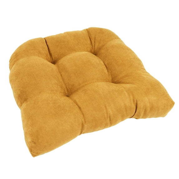 Blazing Needles 19-inch U-Shaped Microsuede Chair Cushion (Set of 1, 2, or 4) Lemon Single