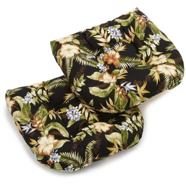 Blazing Needles 19-inch U-Shaped Outdoor Spun Polyester Tufted Dining Chair Cushion (Set of 2)