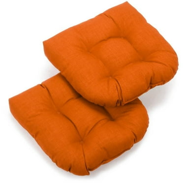 Blazing Needles 19-inch U-Shaped Outdoor Spun Polyester Tufted Dining Chair Cushion (Set of 2)