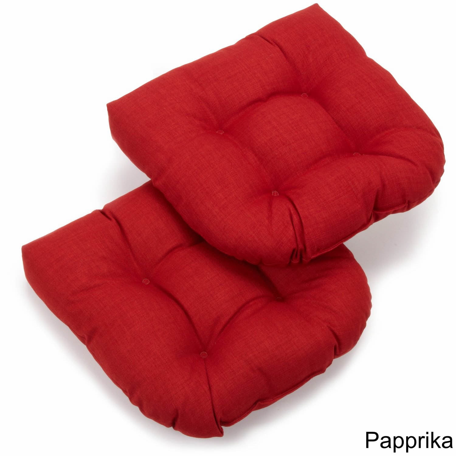 19-inch U-Shaped Outdoor Spun Polyester Tufted Dining Chair Cushion (Set of 2) - Papprika