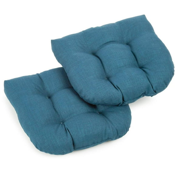 Blazing Needles 19-inch U-Shaped Outdoor Spun Polyester Tufted Dining Chair Cushion (Set of 2)