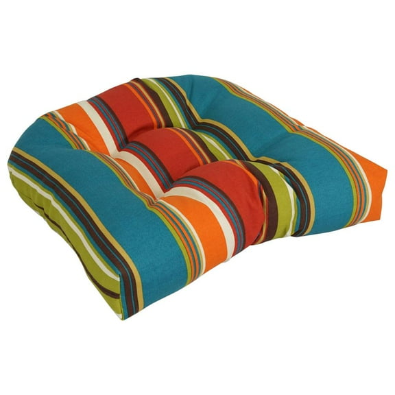 Blazing Needles 19-inch U-Shaped Patterned Spun Polyester Tufted Dining Chair Cushion 93184-1CH-REO-51