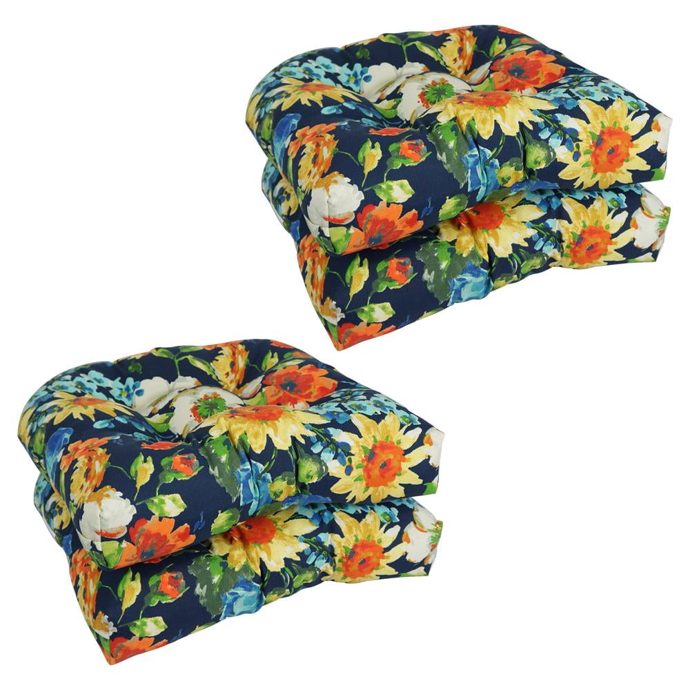 19-inch U-Shaped Patterned Spun Polyester Tufted Dining Chair Cushions (Set of 4) 93184-4CH-REO-59