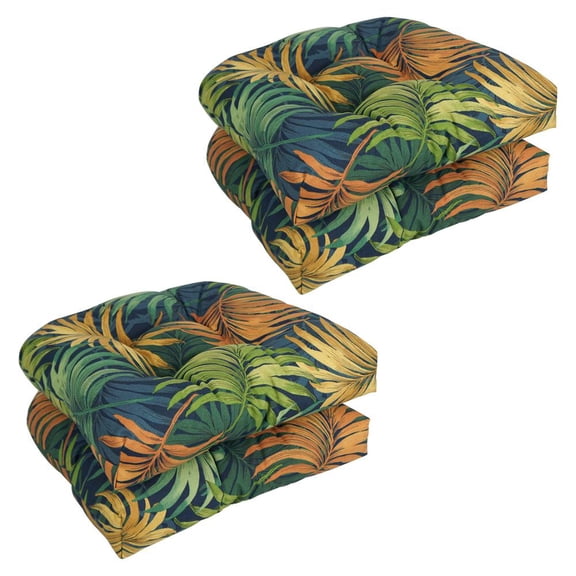 Blazing Needles 19-inch U-Shaped Patterned Spun Polyester Tufted Dining Chair Cushions (Set of 4) 93184-4CH-REO-61