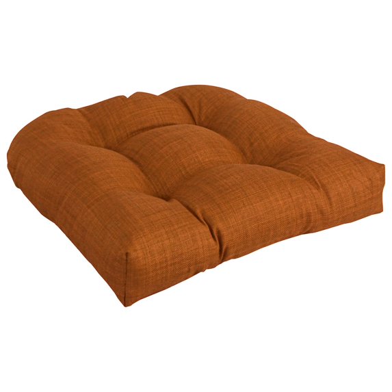 Blazing Needles 19-inch U-Shaped Solid Spun Polyester Tufted Dining Chair Cushion