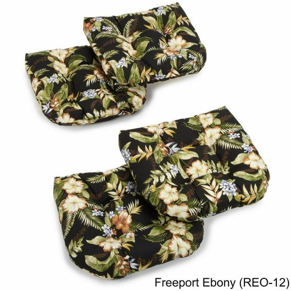 Belen Kox 19-inch U-Shaped Spun Polyester Outdoor Tufted Dining Chair Cushions (Set of 4)