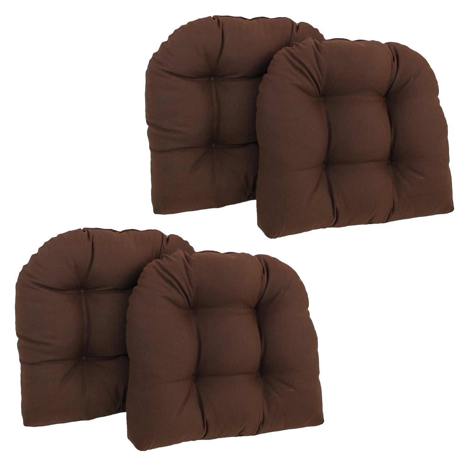 Blazing Needles 19 inch U Shaped Twill Tufted Dining Chair Cushions Set of 4 Walmart