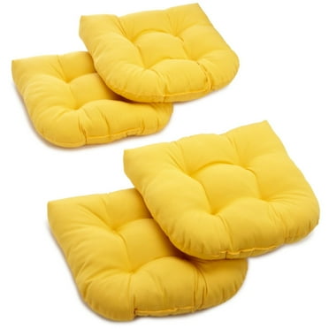 Blazing Needles 19-inch U-Shaped Twill Tufted Dining Chair Cushions (Set of 4)