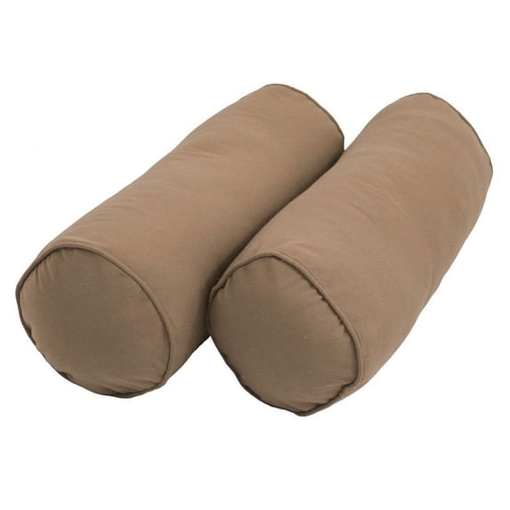 Blazing Needles 2 Piece Solid Corded Bolster Cushion Set