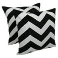 thumbnail image 1 of Blazing Needles 20-inch Indian Chevron Velvet Applique Throw Pillow (Set of 2)-Style:Black/Ivory, 1 of 4