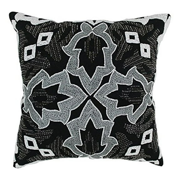 Blazing Needles 20-inch Symmetrical Floral Beaded Throw Pillow