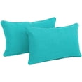 thumbnail image 1 of Blazing Needles 20-inch by 12-inch Outdoor Spun Polyester Back Support Pillows (Set of 2)-Color:Aqua Blue, 1 of 2