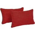 thumbnail image 1 of 20-inch by 12-inch Double-corded Solid Outdoor Spun Polyester Back Support Pillows with Inserts (Set of 2), Paprika, 1 of 2