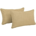 thumbnail image 1 of 20-inch by 12-inch Double-corded Solid Outdoor Spun Polyester Back Support Pillows with Inserts (Set of 2), Sandstone, 1 of 1