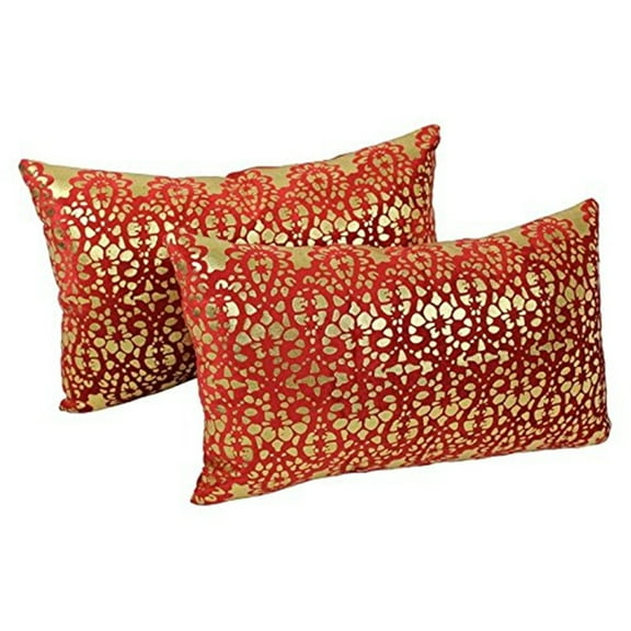 Blazing Needles Paisley Scaled Velvet Throw Pillow - Set of 2