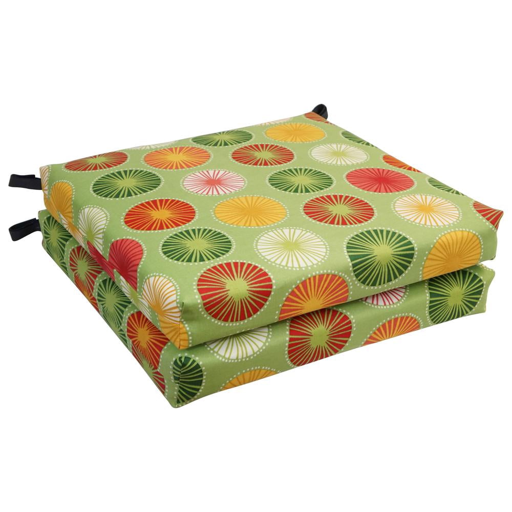 20-inch by 19-inch Patterned Outdoor Chair Cushions (Set of 2) 93454-2CH-OD-127