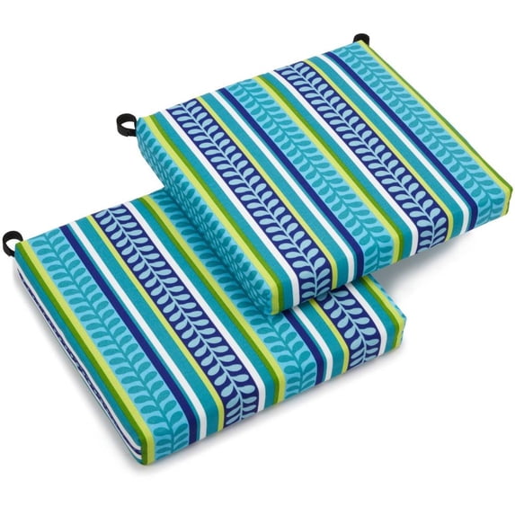 20-inch by 19-inch Spun Polyester Chair Cushion (Set of Two) - Pike Azure