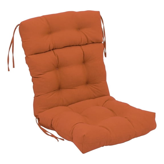 20-inch by 42-inch Solid Twill Tufted Chair Cushion Orange-Color