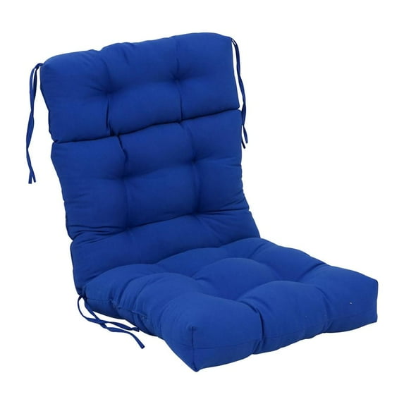 20-inch by 42-inch Solid Twill Tufted Chair Cushion Blue-Color