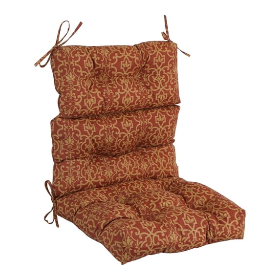 Blazing Needles 20-inch by 42-inch Spun Polyester Patterned Outdoor Tufted Chair Cushion