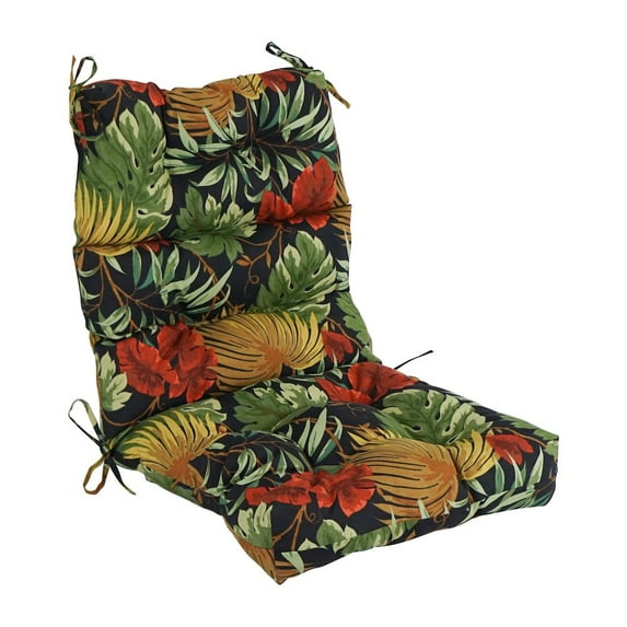Blazing Needles 20-inch by 42-inch Spun Polyester Patterned Outdoor Tufted Chair Cushion