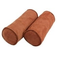 thumbnail image 1 of Blazing Needles 20-inch by 8-inch Double-corded Solid Microsuede Bolster Pillows with Inserts (Set of 2)  9814-CD-S2-MS-SP, 1 of 2