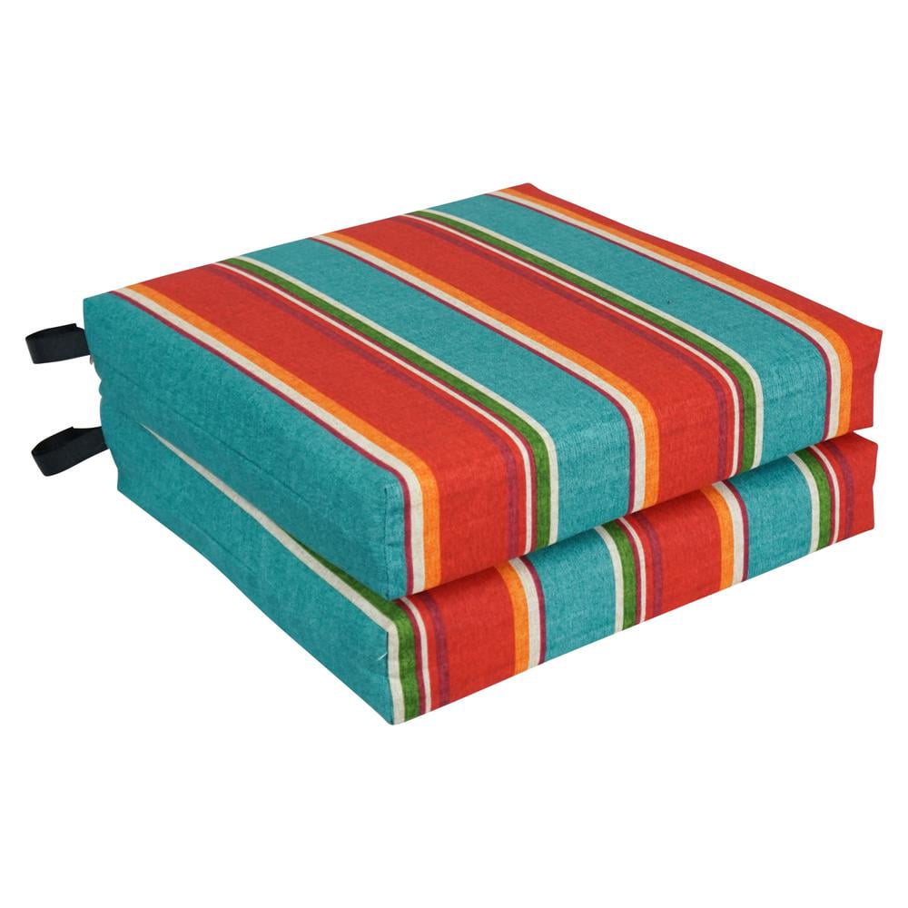 Blazing Needles 20” x 19” Multicolor Patterned Chair Outdoor Seating Cushions (2 Count)
