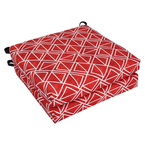 Blazing Needles 93454-2CH-OD-227 20 x 19 in. Patterned Outdoor Chair Cushions, Lanova Apple - Set of 2