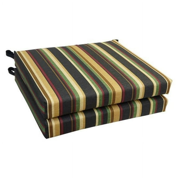 Blazing Needles 20 x 19 in. Patterned Outdoor Chair Cushions, Mcspence Coal - Set of 4