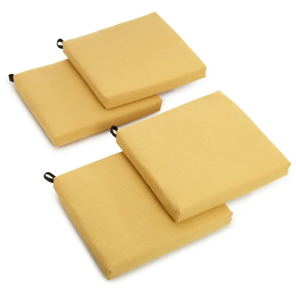 20-inch by 19-inch Spun Polyester Chair Cushion (Set of Four)-Color:Lemon