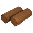 thumbnail image 1 of 20-inch by 8-inch Double-corded Spun Polyester Bolster Pillows with Inserts (Set of 2) 9814-CD-S2-REO-SOL-09, 1 of 2