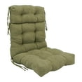 thumbnail image 1 of 22-inch by 45-inch Solid Microsuede Tufted Chair Cushion Green-Color, 1 of 2