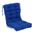 thumbnail image 1 of 22-inch by 45-inch Solid Twill Tufted Chair Cushion Blue-Color, 1 of 2