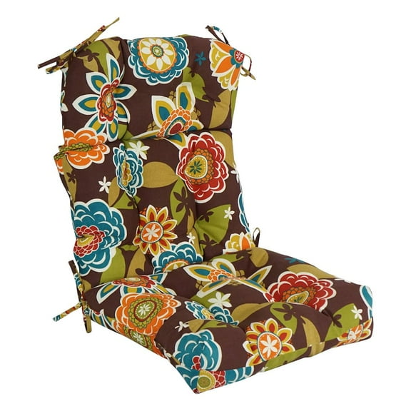 Blazing Needles 22-inch by 45-inch Spun Polyester Patterned Outdoor Tufted Chair Cushion